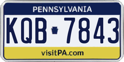 PA license plate KQB7843