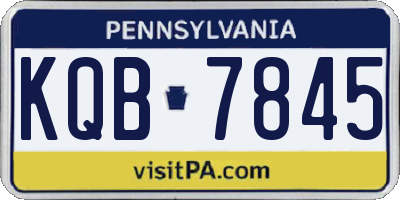 PA license plate KQB7845