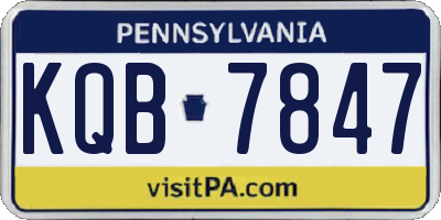 PA license plate KQB7847