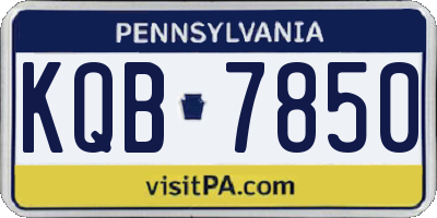 PA license plate KQB7850