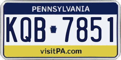 PA license plate KQB7851