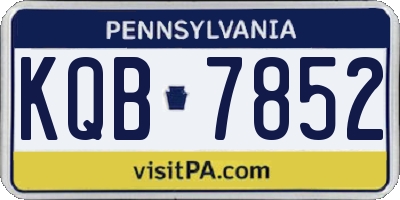 PA license plate KQB7852