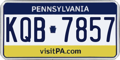PA license plate KQB7857