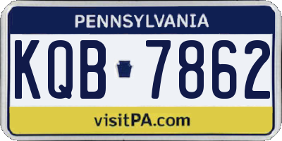 PA license plate KQB7862