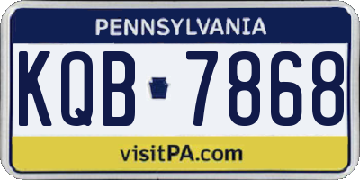 PA license plate KQB7868