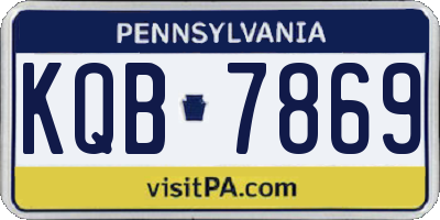 PA license plate KQB7869