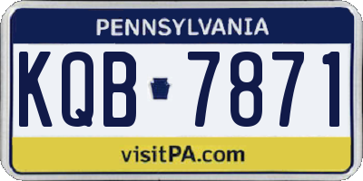 PA license plate KQB7871