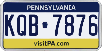 PA license plate KQB7876