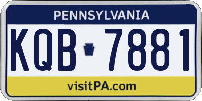 PA license plate KQB7881