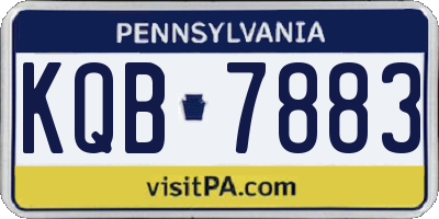 PA license plate KQB7883