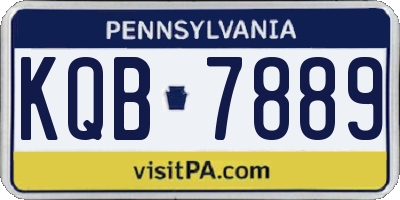 PA license plate KQB7889