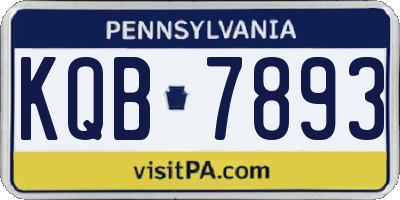 PA license plate KQB7893