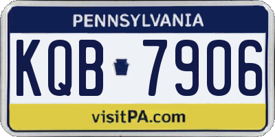 PA license plate KQB7906