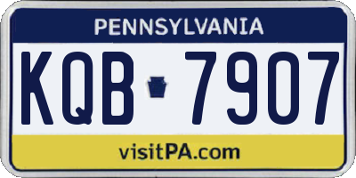 PA license plate KQB7907