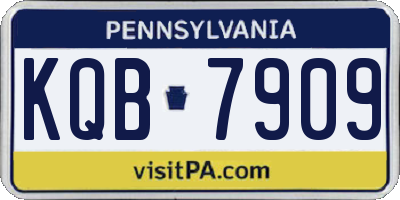 PA license plate KQB7909