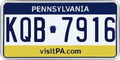 PA license plate KQB7916