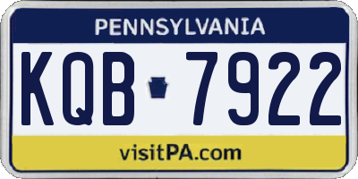 PA license plate KQB7922