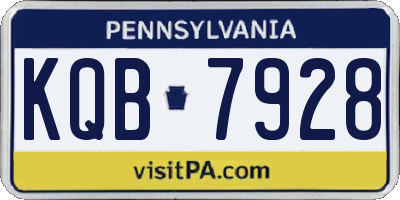 PA license plate KQB7928