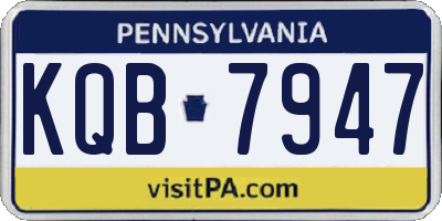 PA license plate KQB7947