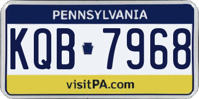 PA license plate KQB7968