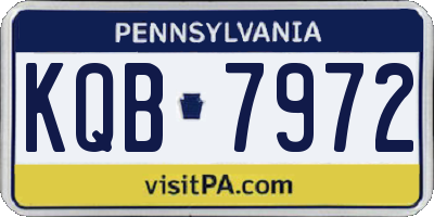 PA license plate KQB7972