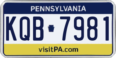 PA license plate KQB7981