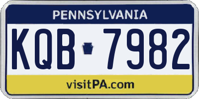 PA license plate KQB7982