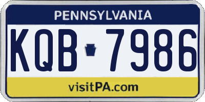 PA license plate KQB7986