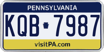 PA license plate KQB7987