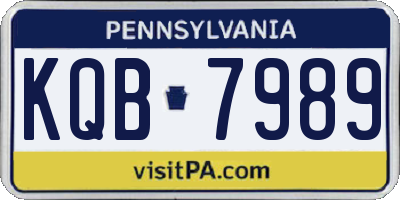 PA license plate KQB7989