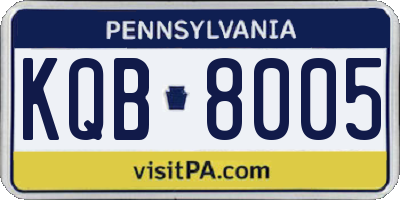 PA license plate KQB8005
