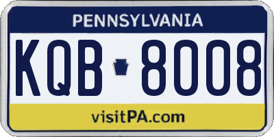 PA license plate KQB8008