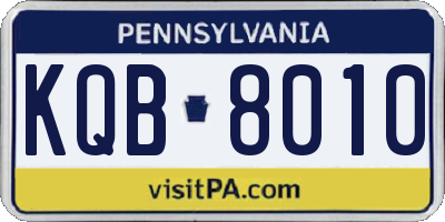 PA license plate KQB8010