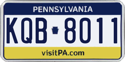 PA license plate KQB8011