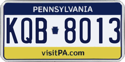 PA license plate KQB8013