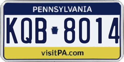 PA license plate KQB8014