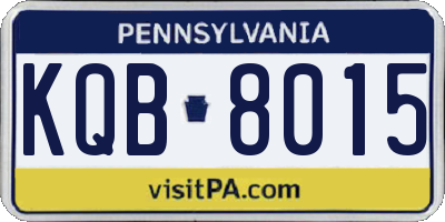 PA license plate KQB8015