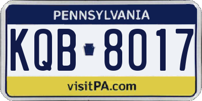 PA license plate KQB8017