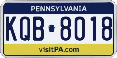 PA license plate KQB8018