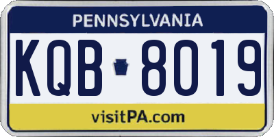 PA license plate KQB8019