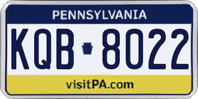 PA license plate KQB8022