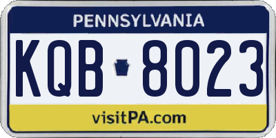PA license plate KQB8023