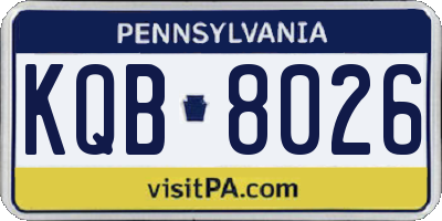 PA license plate KQB8026