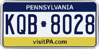 PA license plate KQB8028
