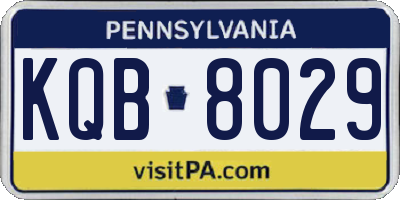 PA license plate KQB8029