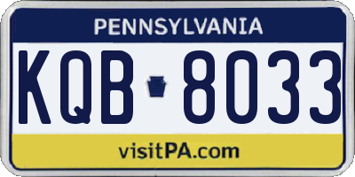 PA license plate KQB8033