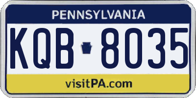 PA license plate KQB8035