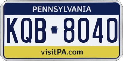 PA license plate KQB8040