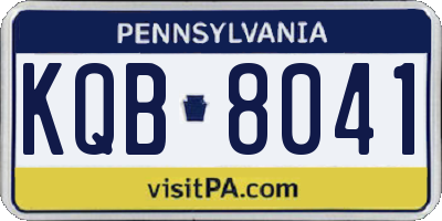 PA license plate KQB8041