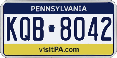 PA license plate KQB8042